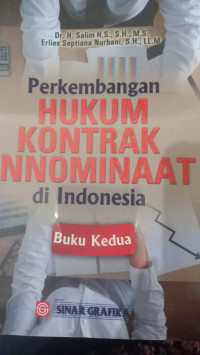 Perkembangan Hukum Kontrak Innominaat di Indonesia 2 / Salim Hs.